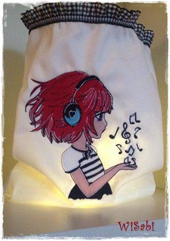 Handbag with Where words fail music speaks machine embroidery design