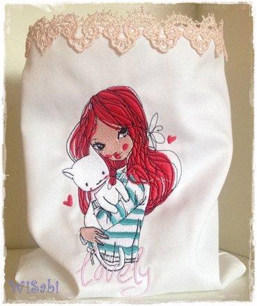 Bag with Lovely pet embroidery design