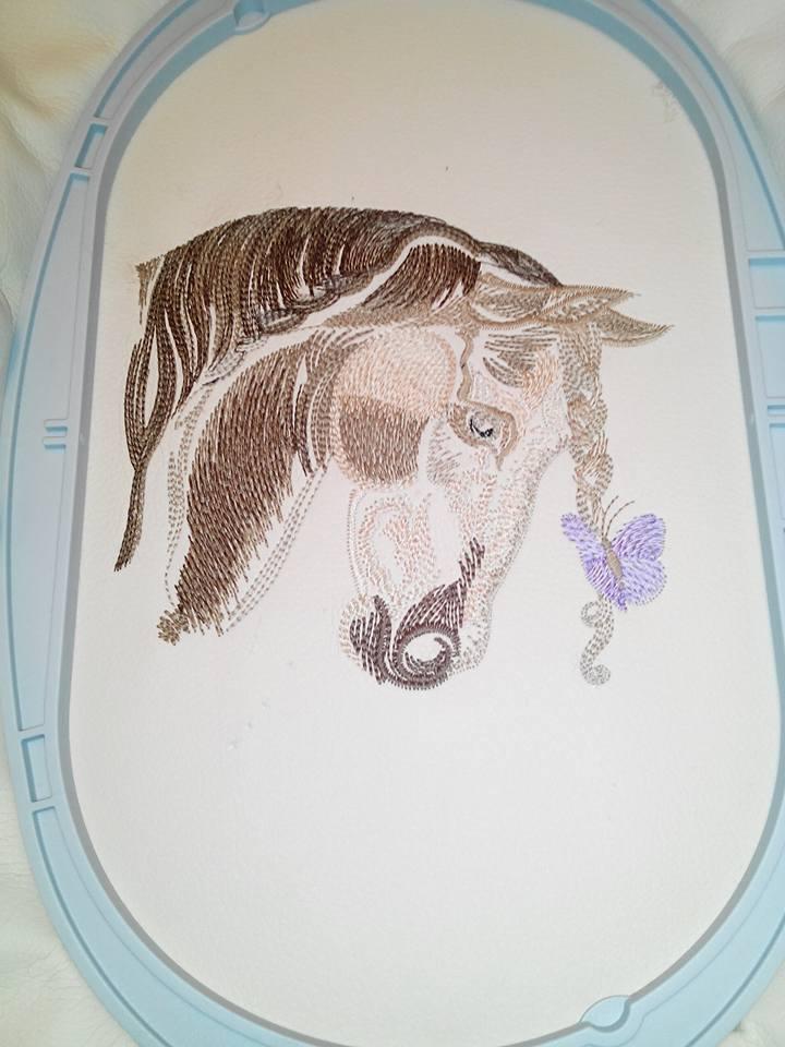 In hoop sad horse embroidery design