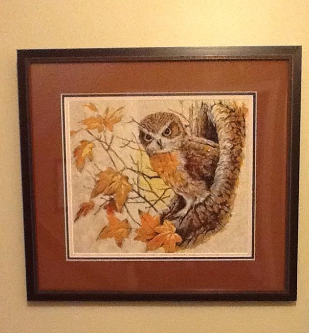 Autumn owl photo stitch free embroidery design