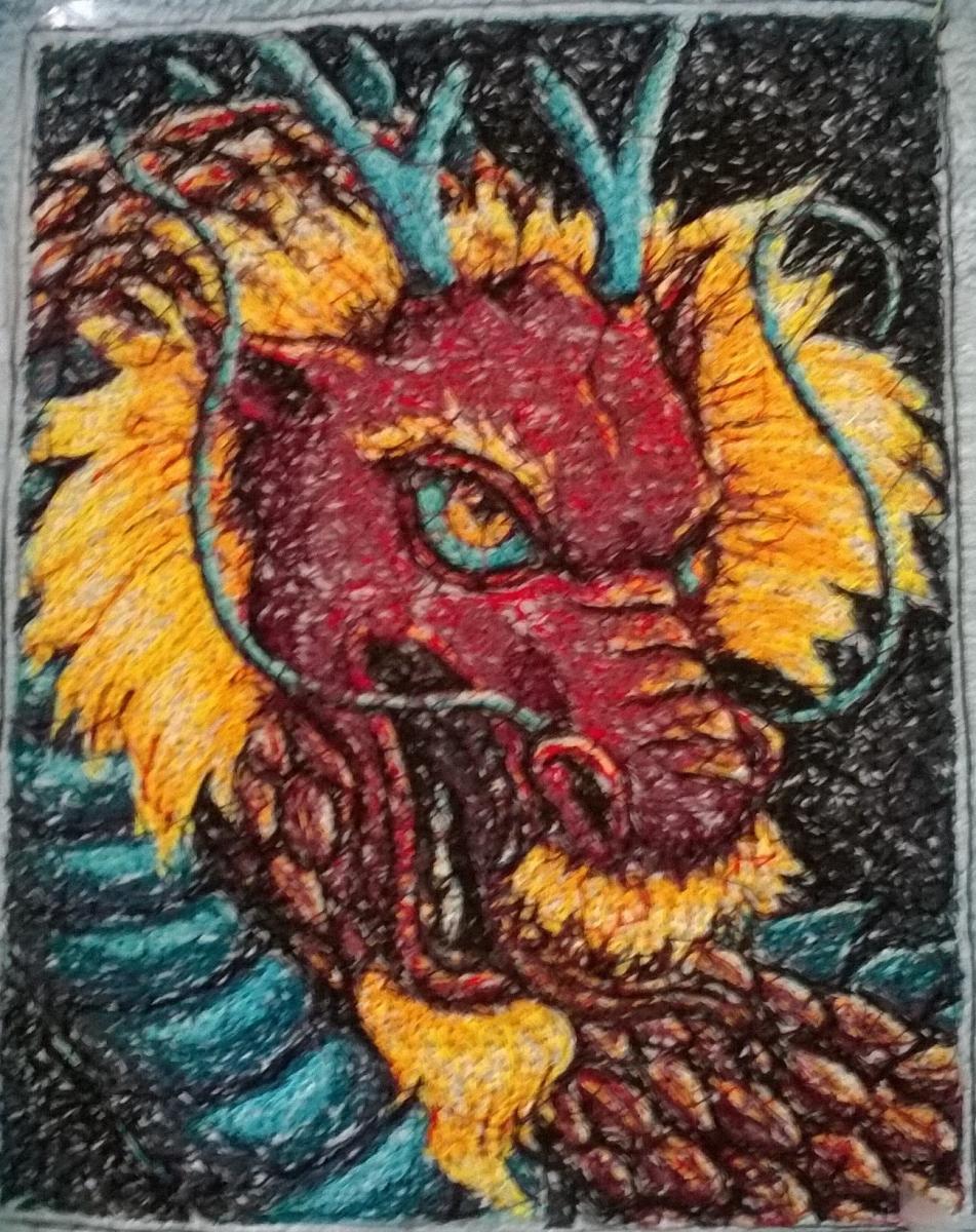 Dragon photo stitch free embroidery design