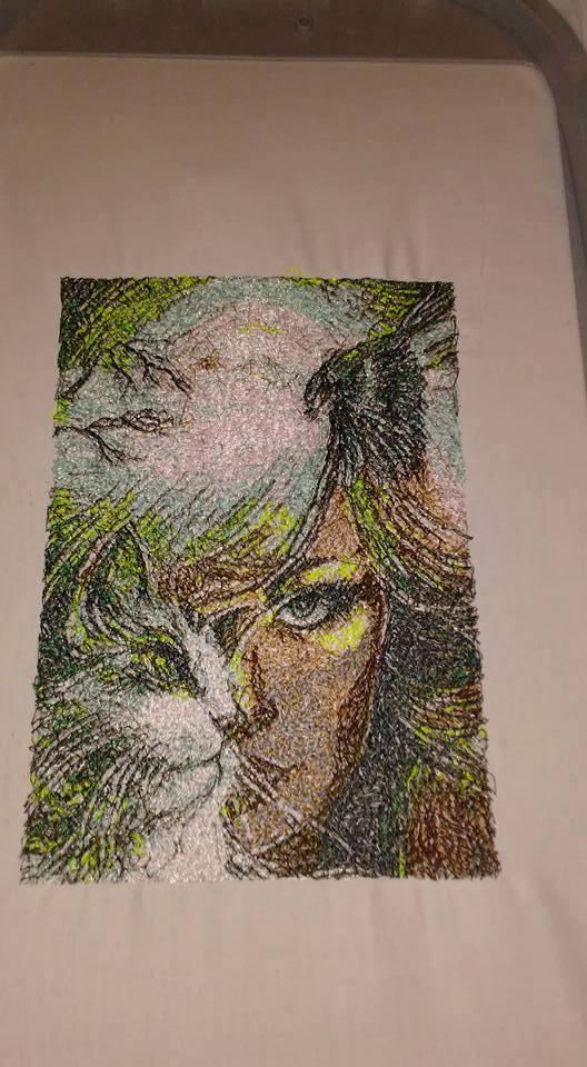 Magic Woman photo stitch free embroidery