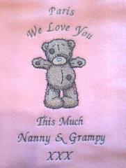 Teddy Bear Hello friend machine embroidery design with name and date