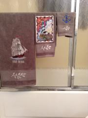 Sea theme embroidered towels with free designs