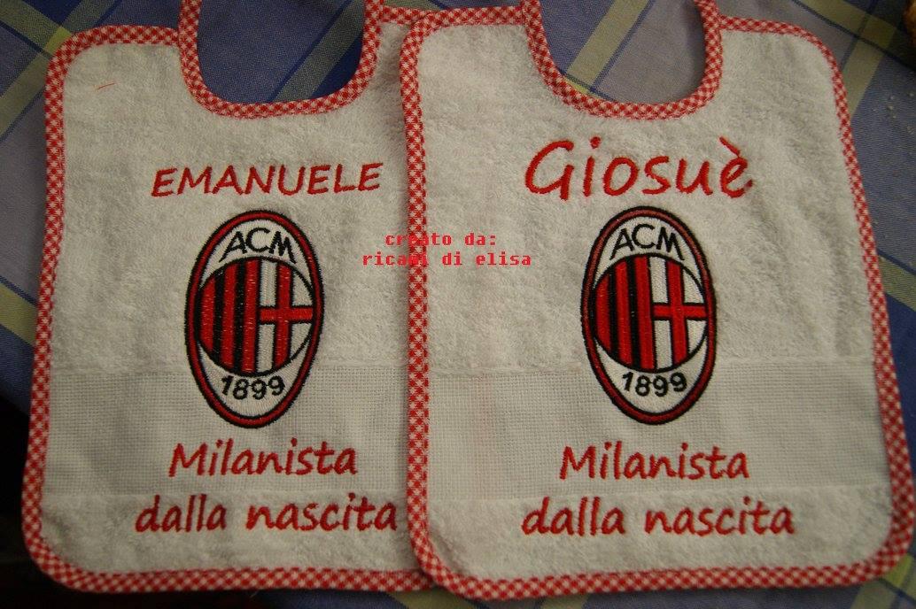Babay bibs with AC Milan machine embroidery design