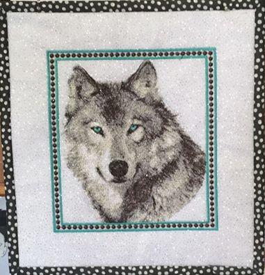 Stitched wolf free embroidery design