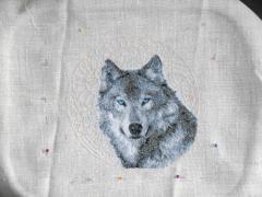 alaskian wolf embroiderie stitch fram