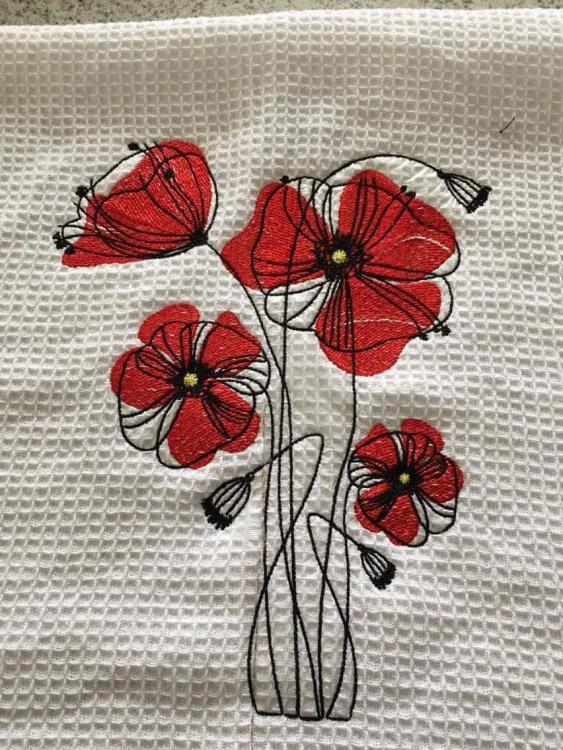 Embroidered flowers design