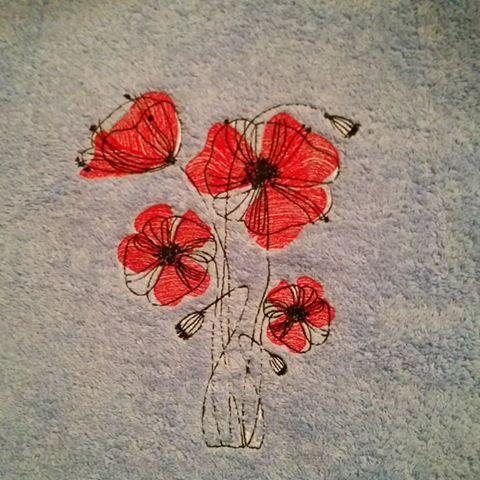 Poppies free embroidery design