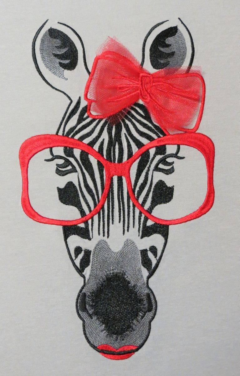 Zebra free embroidery design