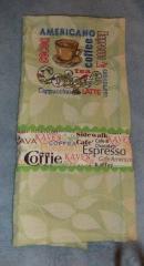 Napkin with Different coffee machine embroidery design