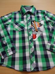 Embroidered men's shirt with kitty design