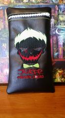 Leather bag with Suicide Squad Joker embroidery design