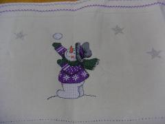Snowman snowgame cross stitch free embroidery design
