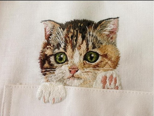 Kitten in your pocket: a master-class - Machine embroidery materials ...