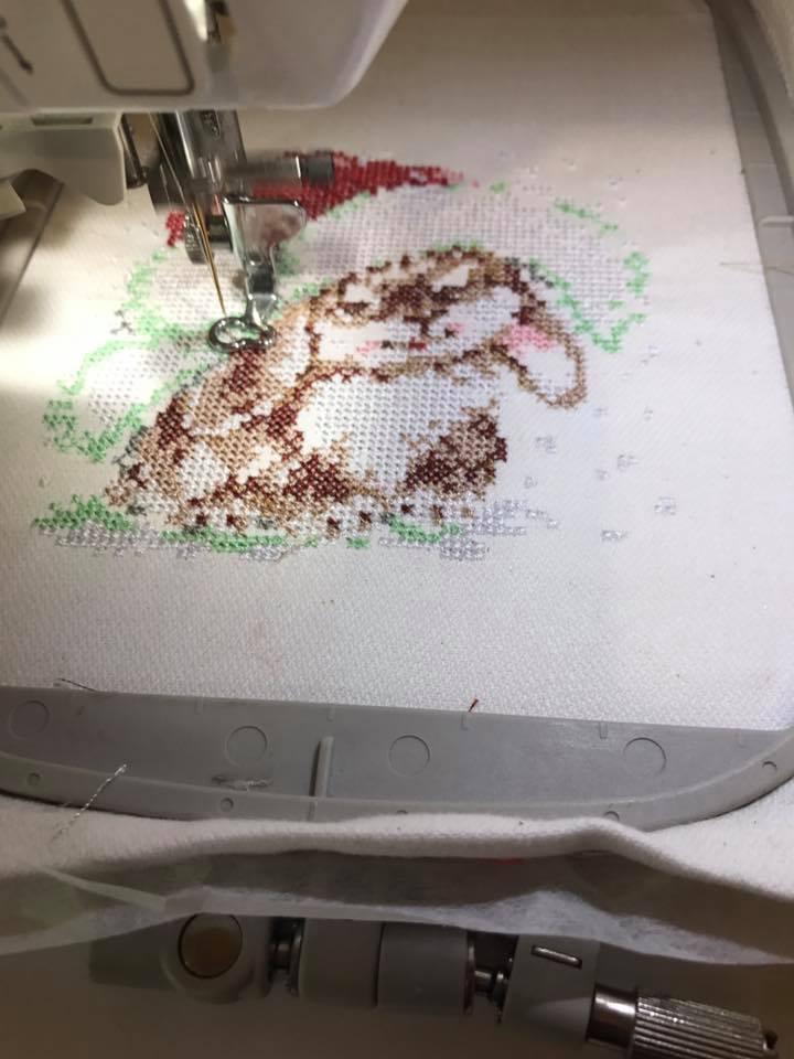 Hooped christmas bunny free embroidery