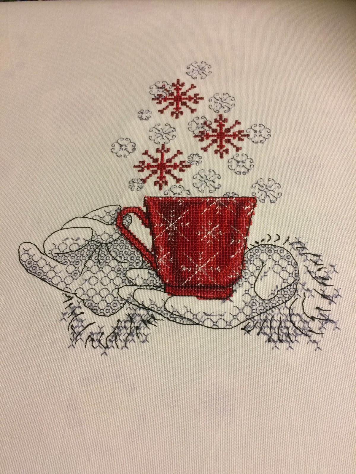 Cup full christmas wishes cross stitch free embroidery design