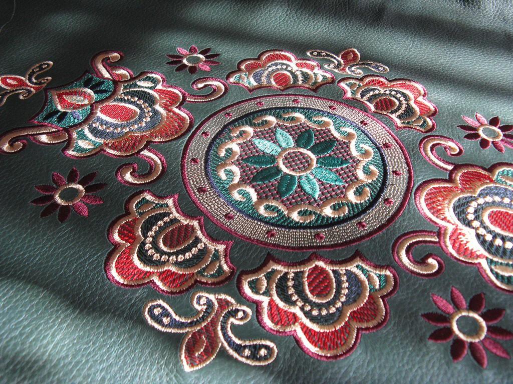 Leather decoration embroidery