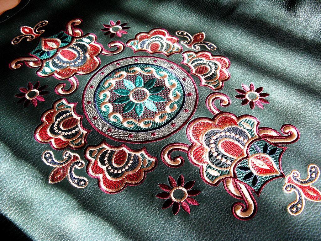 Leather decoration free embroidery