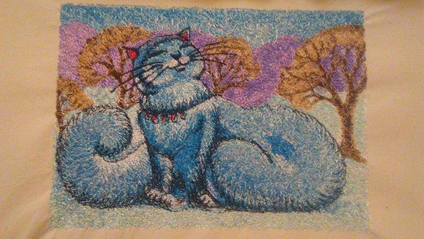 Snow cat free embroidery design