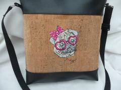Bag with Posh pug dog machine embroidery design