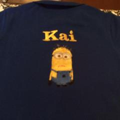 T-shirt with Minion machine embroidery design