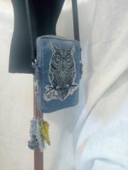 Embroidered bag with Tribal owl  design