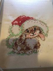 Christmas bunny free embroidery design in hoop