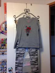 Zebra embroidered outfit