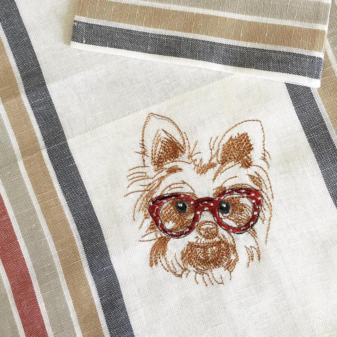 White terrier machine embroidery design