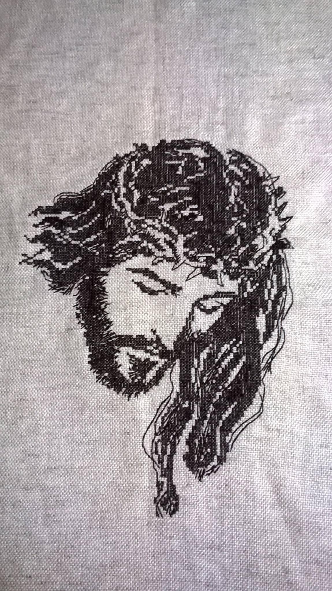 Jesus Christ cross stitch free embroidery design