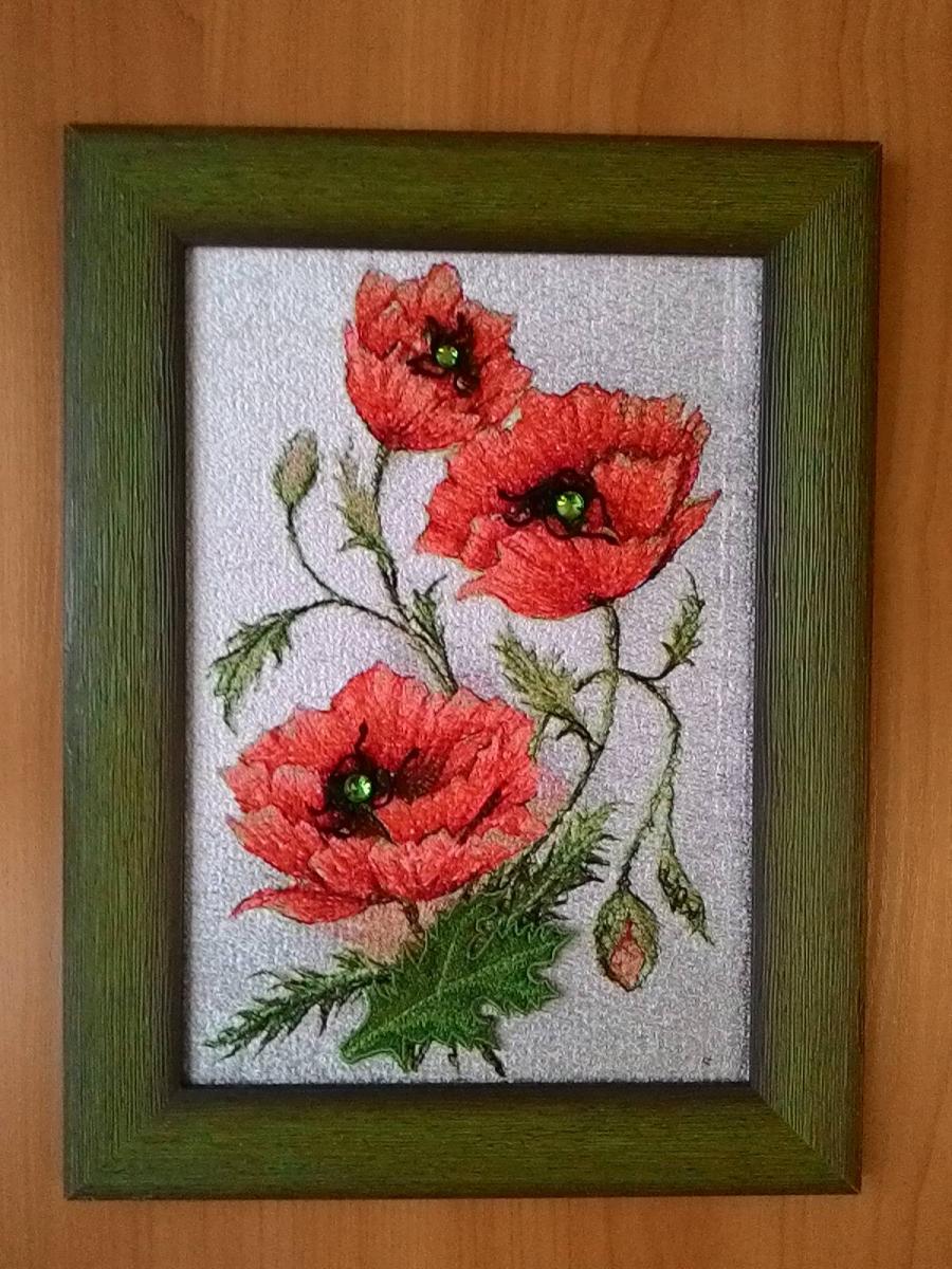 Framed flowers photo stitch free embroidery