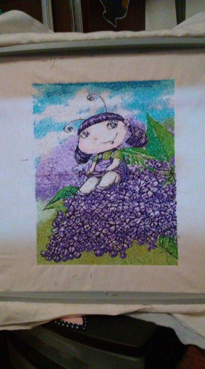 Violet fairy photo stitch free embroidery