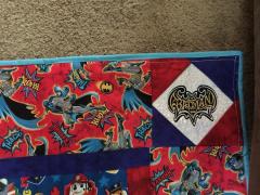 Quilt with Batman modern logo machine embroidery design