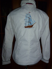 Autumn coat with Sea ship free embroidery design