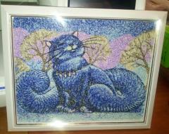 Framed snow cat photo stitch free embroidery design