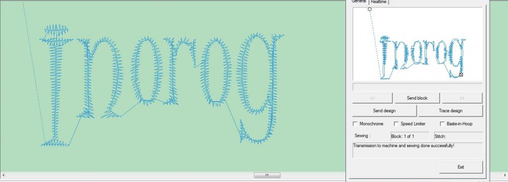 Screenshot with embroidery design