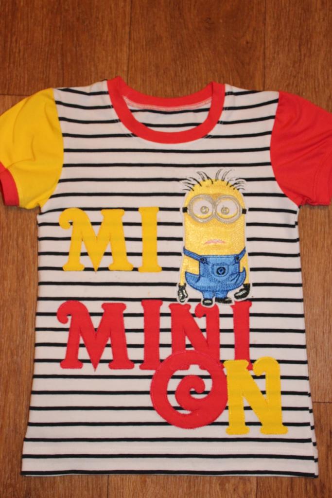 Baby shirt with with Minion embroidery design