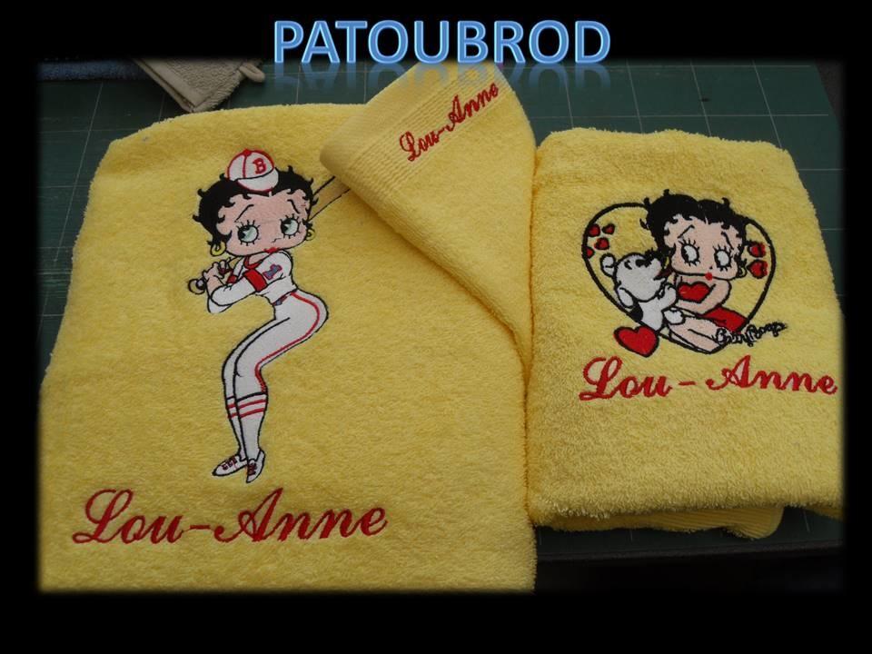 Towels with Betty Boop machine embroidery designs