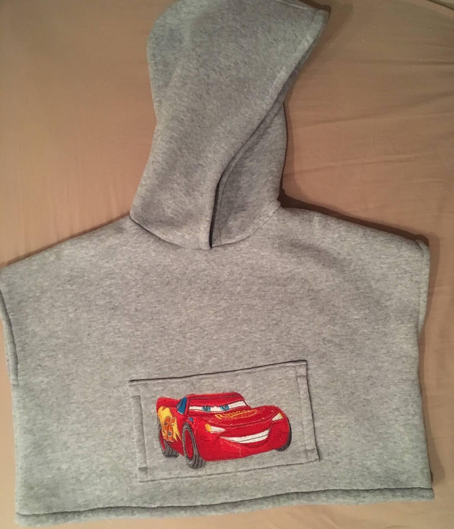 Hoodie with Lightning McQueen embroidery design