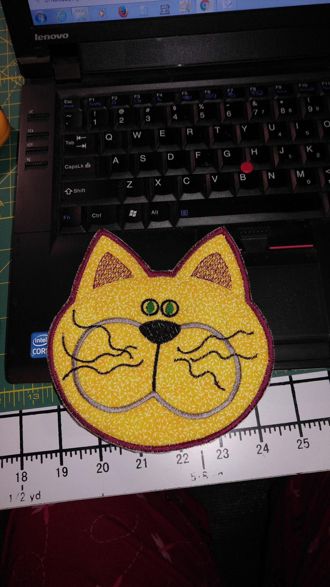 Placement with Cat free applique embroidery design