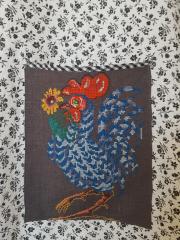 Rooster cross stitch free embroidery design