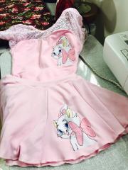 Dress with Aristocats machine embroidery design