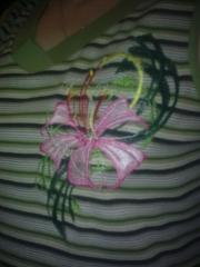 Shirt with Flower Firework embroidery design