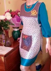 Kitchen apron with rooster cross stitch free embroidery design
