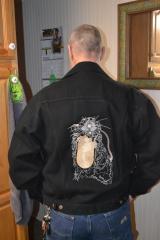 Men's jacket with Rat free embroidery design