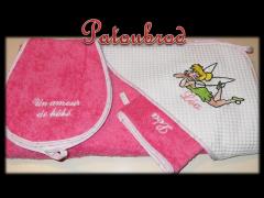 Bath set with Tinkerbell embroidery design