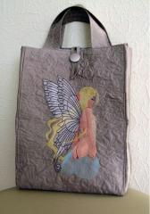 Bag with modern fairy free embroidery design