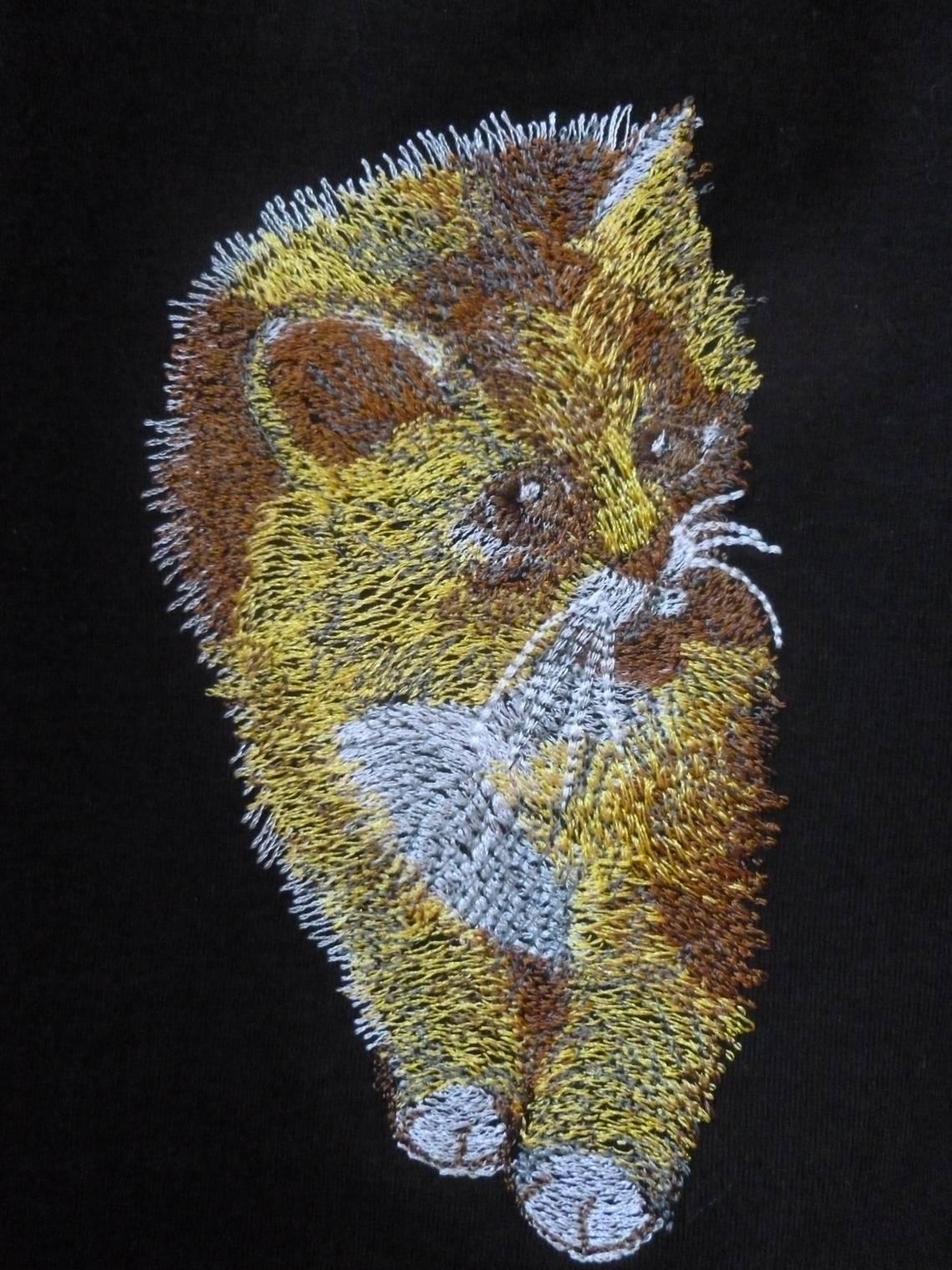 Cute kitten free machine embroidery design