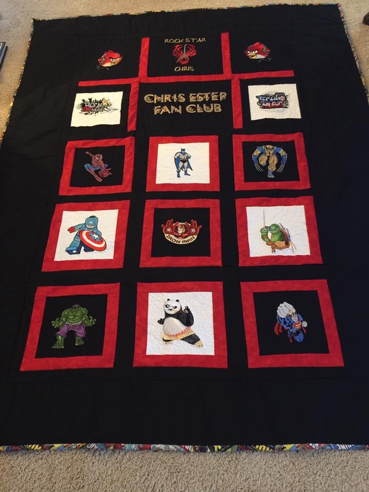 Quilt with Superheroes machine embroidery design
